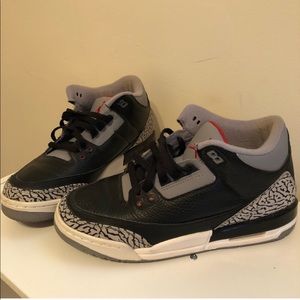 nike jordan 3 black cement / 8.5 women's